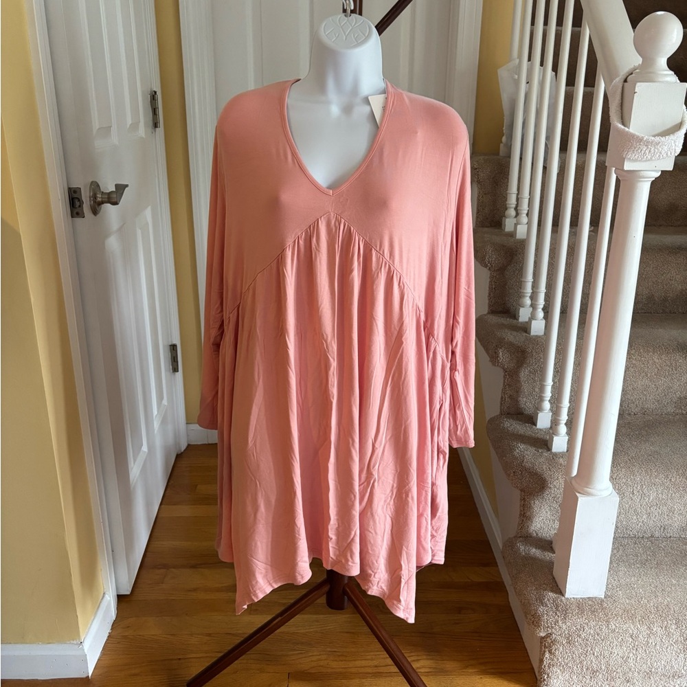White Mark Blush V-Neck Tunic